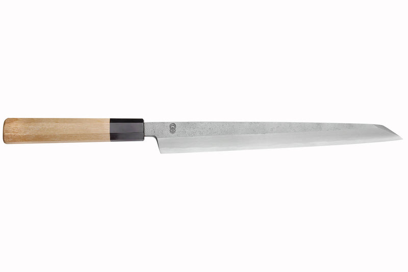 Couteau kiritsuke yanagiba 27cm japonais artisanal Sakai Kikumori Kikuzuki Rin