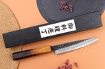 Couteau universel 13,5cm japonais artisanal Yuzo Black AS chêne brûlé