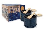 Service à raclette à la bougie Cookut Lumi services poelons et spatules pour 2 personnes - Bleu