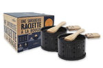 Service à raclette à la bougie Cookut Lumi noir - Services individuels poêlons et spatules - 2 personnes