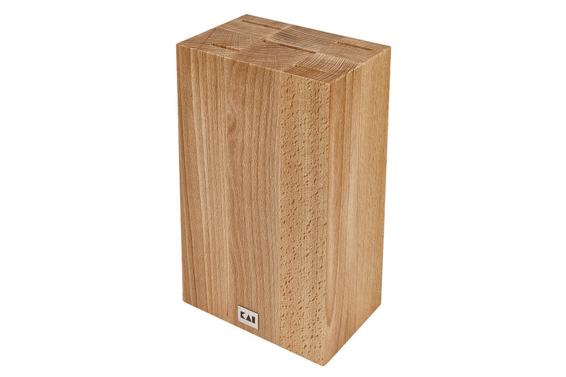 Bloc vide KAI design contemporain en hêtre pour 5 couteaux de cuisine