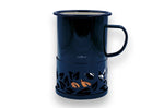 Mug à thé Cookut Sixtea chauffé à la bougie bleu