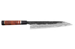 Couteau sujihiki 24cm japonais artisanal Kisuke Manaka Enn en cognassier avec 3 anneaux