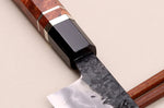 Couteau sujihiki 24cm japonais artisanal Kisuke Manaka Enn en cognassier avec 3 anneaux