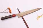 Couteau sujihiki 27cm japonais artisanal Takeshi Saji VG10 Rainbow Nashiji
