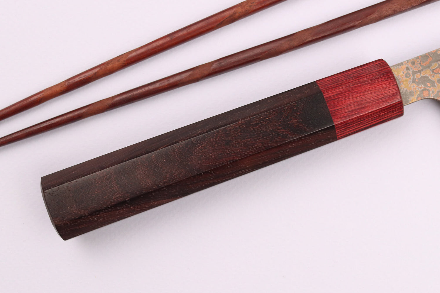 Couteau sujihiki 27cm japonais artisanal Takeshi Saji VG10 Rainbow Nashiji