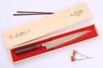 Couteau sujihiki 27cm japonais artisanal Takeshi Saji VG10 Rainbow Nashiji