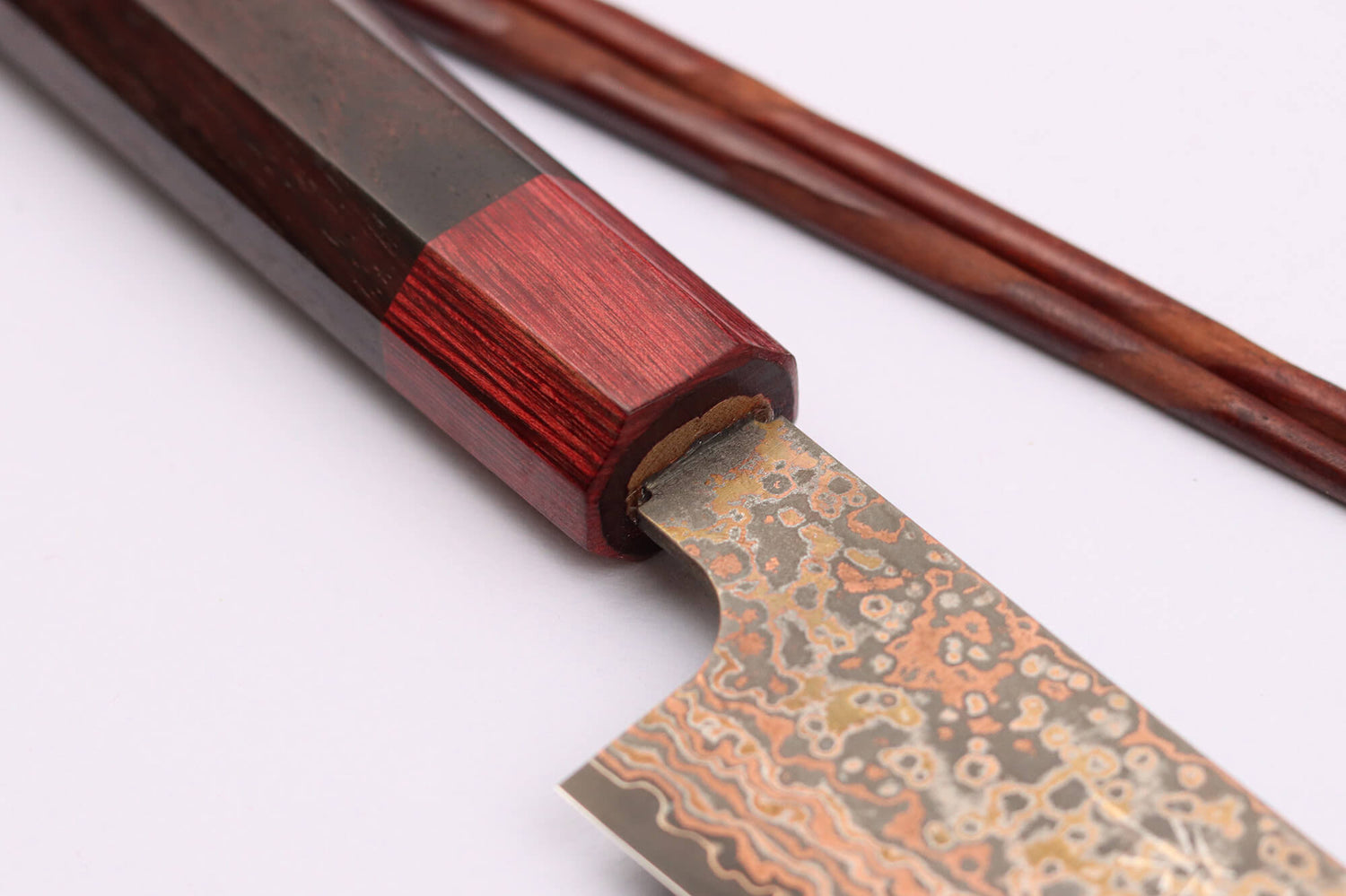 Couteau sujihiki 27cm japonais artisanal Takeshi Saji VG10 Rainbow Nashiji