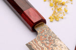Couteau sujihiki 24cm japonais artisanal Takeshi Saji VG10 Rainbow Nashiji