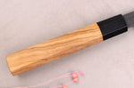 Couteau sujihiki 24cm japonais artisanal Hinoura Mutsumi Ajikataya Black Nashiji