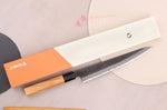 Couteau sujihiki 24cm japonais artisanal Hinoura Mutsumi Ajikataya Black Nashiji