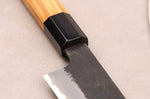 Couteau sujihiki 27cm japonais artisanal Hinoura Mutsumi Ajikataya Black Nashiji