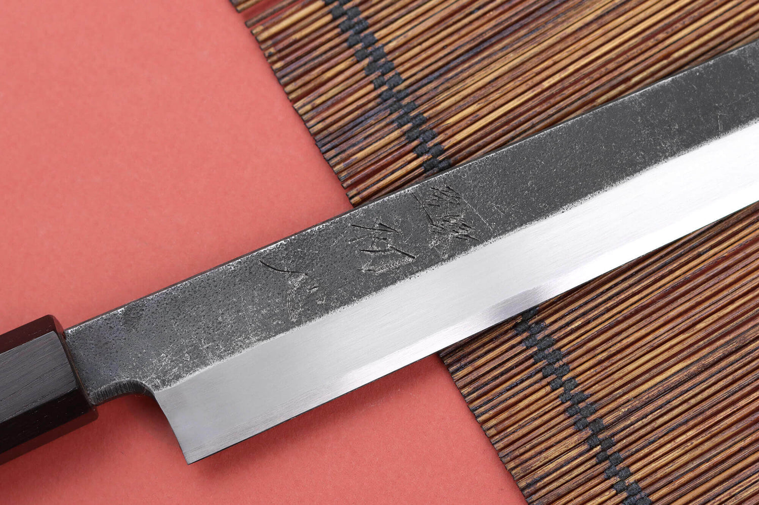 Couteau sakimaru 27cm japonais artisanal Hatsukokoro Shirasagi manche en ébène