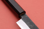 Couteau sakimaru 27cm japonais artisanal Hatsukokoro Shirasagi manche en ébène