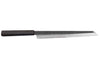 Couteau yanagiba kiritsuke 27cm japonais artisanal Hatsukokoro Shirasagi manche en ébène