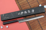 Couteau yanagiba kiritsuke 27cm japonais artisanal Hatsukokoro Shirasagi manche en ébène