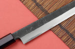 Couteau yanagiba kiritsuke 27cm japonais artisanal Hatsukokoro Shirasagi manche en ébène