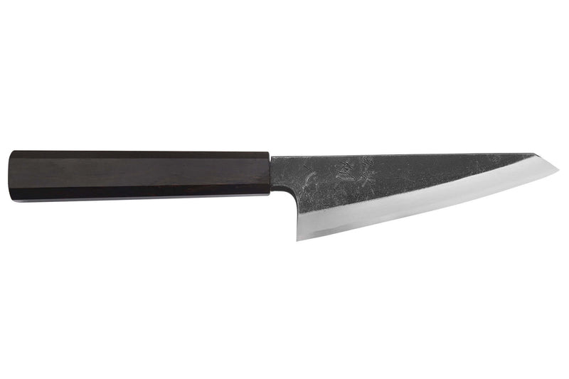 Couteau honesuki 15cm japonais artisanal Hatsukokoro Shirasagi manche en ébène
