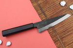 Couteau honesuki 15cm japonais artisanal Hatsukokoro Shirasagi manche en ébène