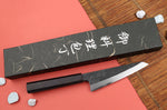 Couteau honesuki 15cm japonais artisanal Hatsukokoro Shirasagi manche en ébène