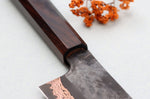 Couteau santoku 18cm japonais artisanal Hatsukokoro Yorokobi Kurouchi Damas
