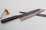 Couteau kiritsuke 24cm japonais artisanal Hatsukokoro Yorokobi Kurouchi Damas