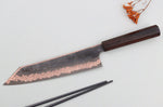 Couteau kiritsuke 24cm japonais artisanal Hatsukokoro Yorokobi Kurouchi Damas
