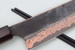 Couteau kiritsuke 24cm japonais artisanal Hatsukokoro Yorokobi Kurouchi Damas