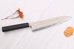 Couteau de chef 21cm japonais artisanal Hatsukokoro Hayabusa Rainbow Damas