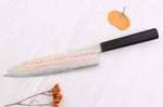Couteau de chef 21cm japonais artisanal Hatsukokoro Hayabusa Rainbow Damas