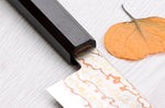 Couteau de chef 21cm japonais artisanal Hatsukokoro Hayabusa Rainbow Damas
