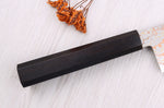 Couteau santoku 18cm japonais artisanal Hatsukokoro Hayabusa Rainbow Damas