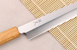 Couteau yanagiba 27cm artisanal japonais Tsunehisa AUS-8 manche en chêne