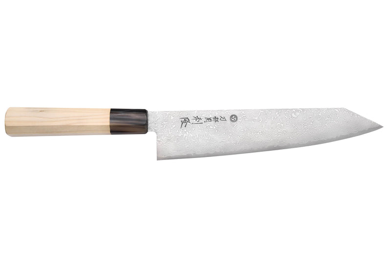 Couteau kiritsuke 21cm japonais artisanal Toshitaka Suminagashi SG2 Damas