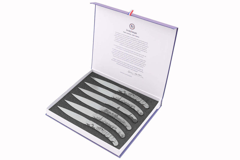 Coffret de 6 couteaux de table Le Coq Français France