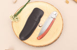 Couteau pliant Le Coq Français Tropical Red Heart artisanal manche bois rouge 11,5cm + étui