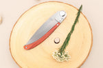 Couteau pliant Le Coq Français Tropical Red Heart artisanal manche bois rouge 11,5cm + étui