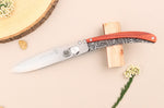 Couteau pliant Le Coq Français Tropical Red Heart artisanal manche bois rouge 11,5cm + étui