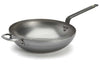 Wok bombé à queue De Buyer Mineral B ø32cm en fer avec anse