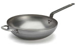Wok bombé à queue De Buyer Mineral B ø32cm en fer avec anse