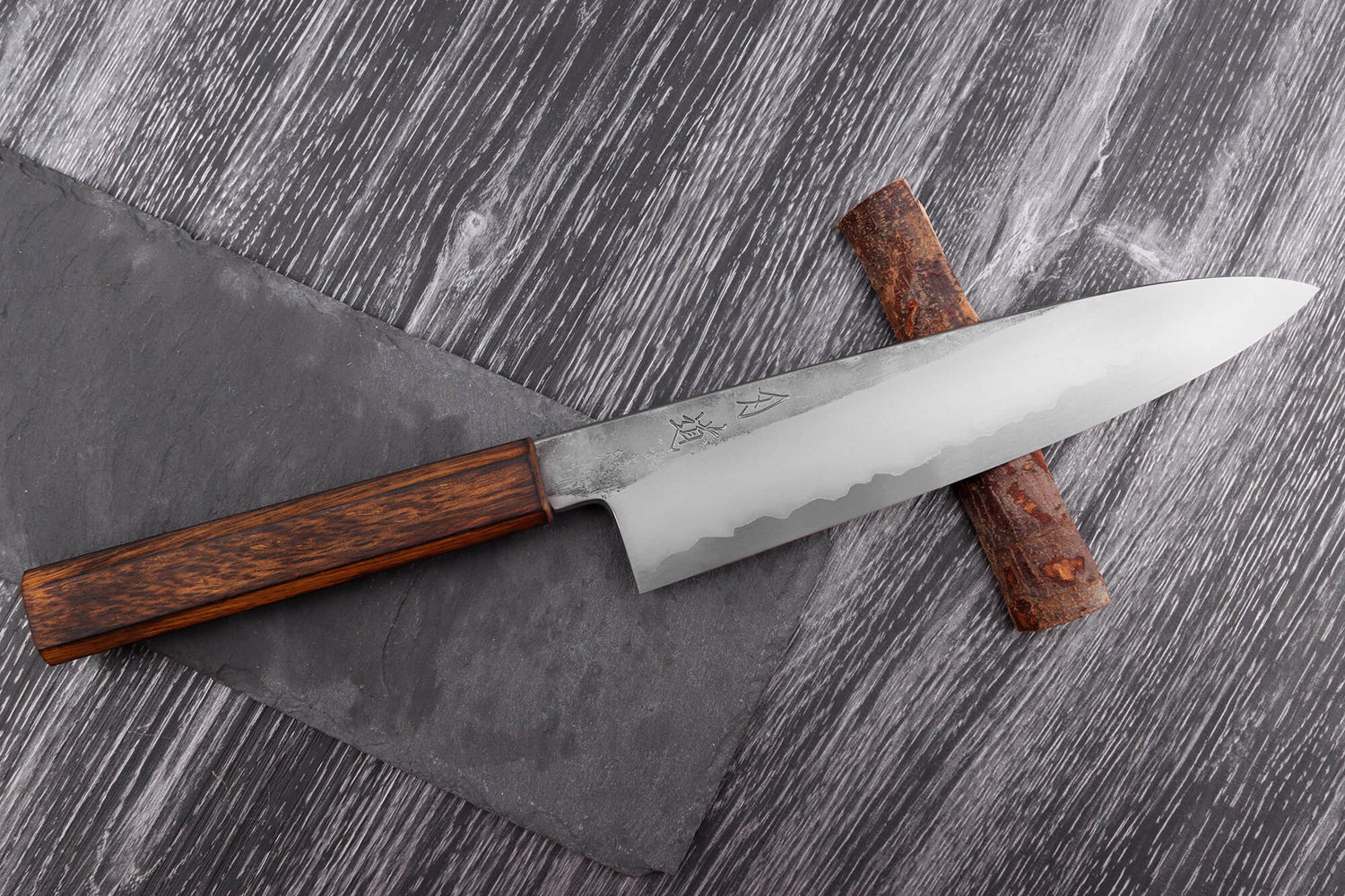 Couteau de chef 21cm japonais artisanal Hado Kirisame Shirogami