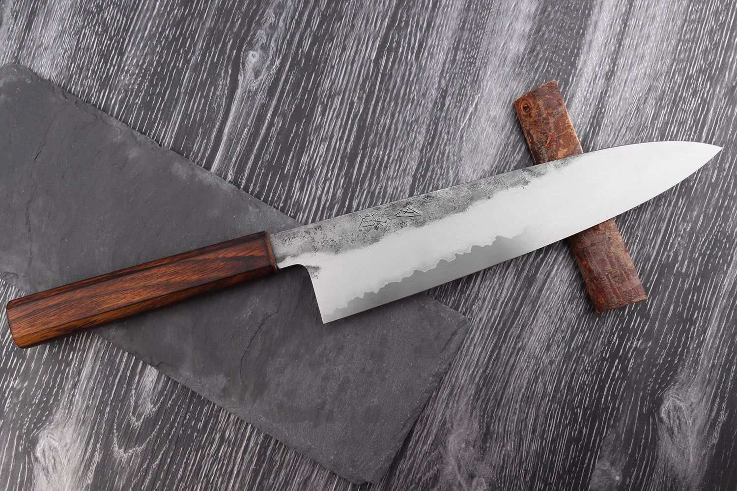 Couteau de chef 24cm japonais artisanal Hado Kirisame Shirogami