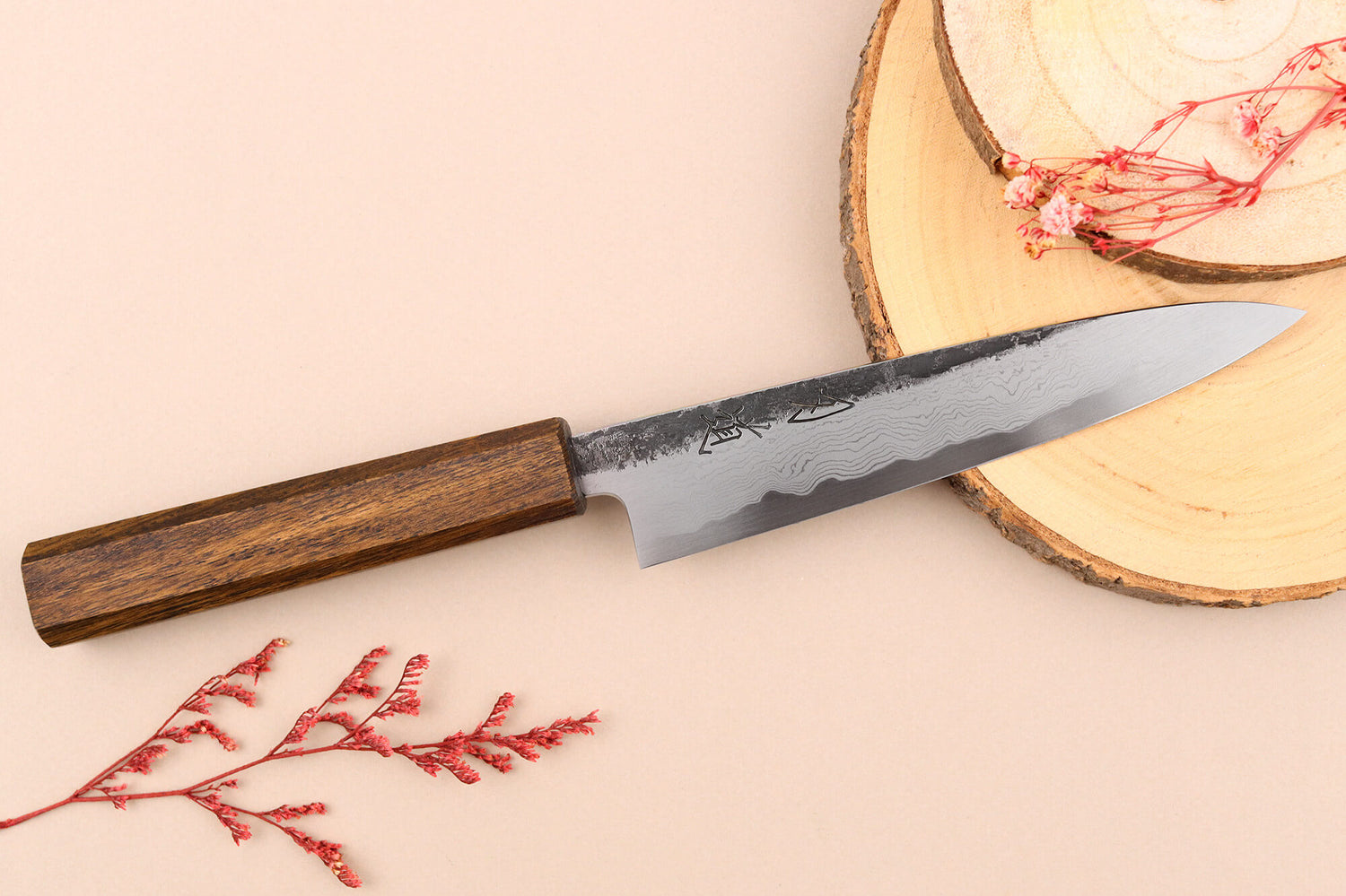 Couteau universel 15cm japonais artisanal Hado Sumi B1D manche en chêne