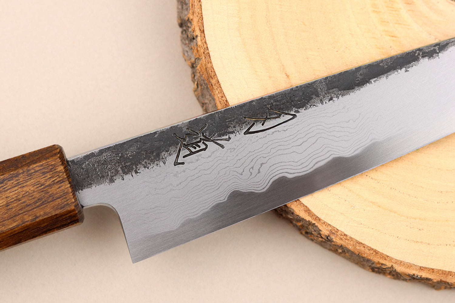 Couteau universel 15cm japonais artisanal Hado Sumi B1D manche en chêne