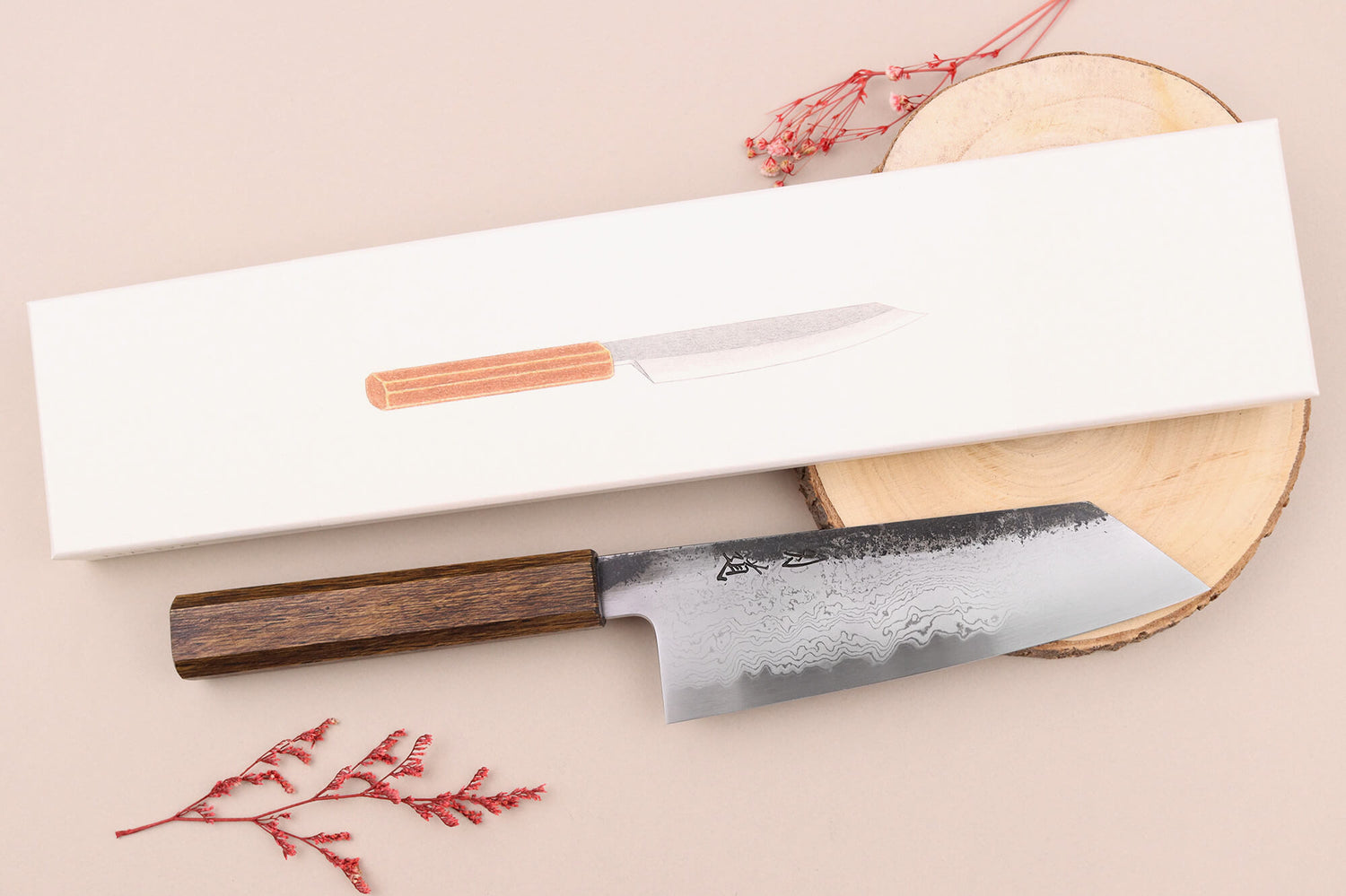 Couteau bunka 18cm japonais artisanal Hado Sumi B1D manche en chêne