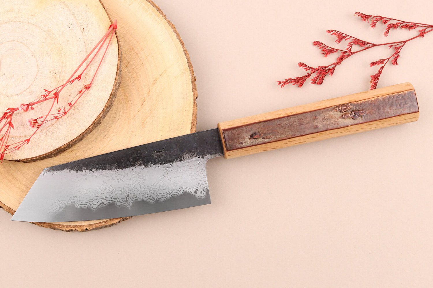 Couteau ko bunka 13,5cm japonais artisanal Hado Sumi B1D manche en cerisier