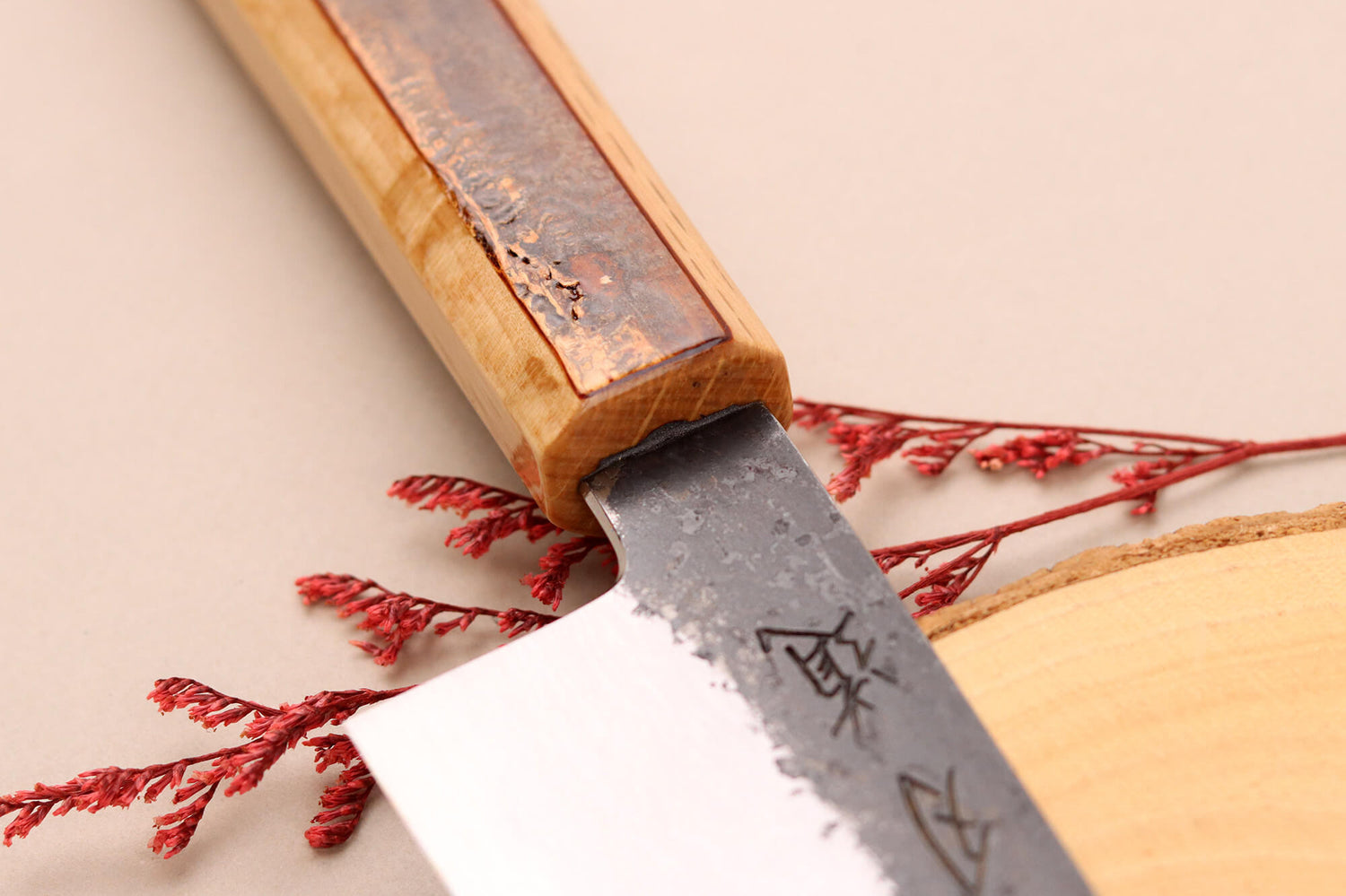 Couteau ko bunka 13,5cm japonais artisanal Hado Sumi B1D manche en cerisier