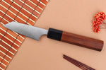 Couteau d'office kiritsuke japonais artisanal Shibata Koutetsu R2 8cm