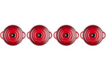 Set de 4 mini cocottes rondes en céramique Le Creuset 10cm Cerise
