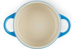 Mini cocotte ronde en céramique Le Creuset 10cm Azur